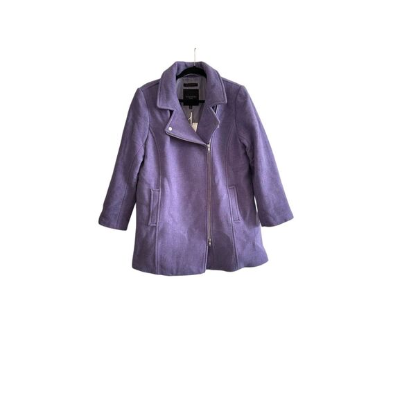 NWT Talbots Lilac Purple NATALIA MOTO COAT Italian Wool Blend Front Zip Jacket S - Picture 3 of 10